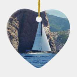 Segling Along kusten av Sardinia Julgransprydnad Keramik