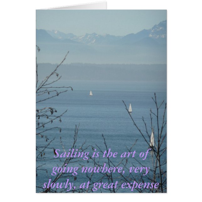 Segling är konsten att ingenstans OBS kort (Framsidan)