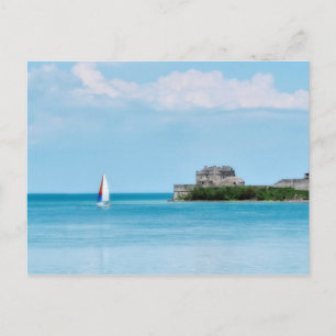 Segling av Old Fort Niagara Photo Vykort