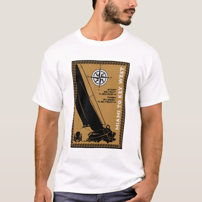 Segling Florida Miami Key West T Shirt (Framsida)