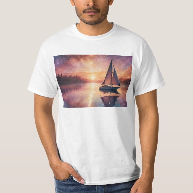 Segling i havet av minnesmärken t shirt (Framsida)