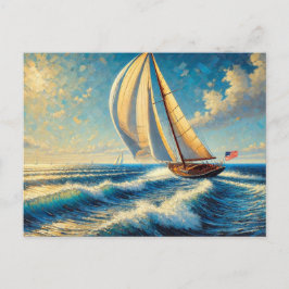 Segling i Sjö Michigan-segelbåt Vykort