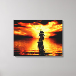 Segling i solnedgången canvastryck