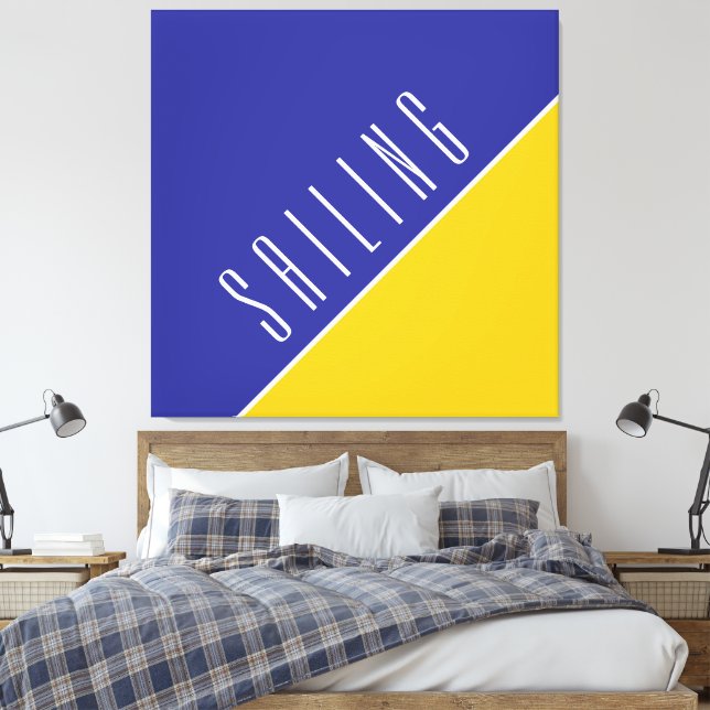 SEGLING Modern flotta klar gul färgblock Canvastryck (Insitu (sovrum))