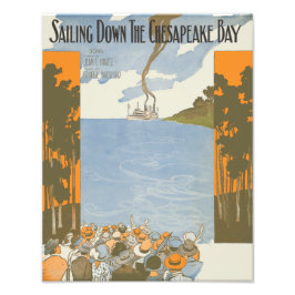 Segling ner i Chesapeake Bay Fototryck