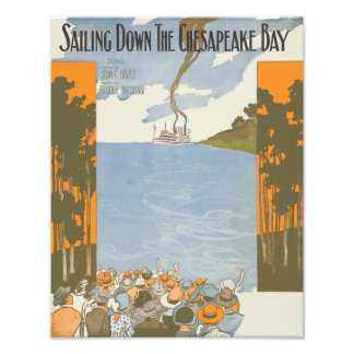 Segling ner i Chesapeake Bay Fototryck