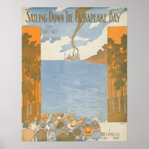 Segling ner i Chesapeake Bay Poster
