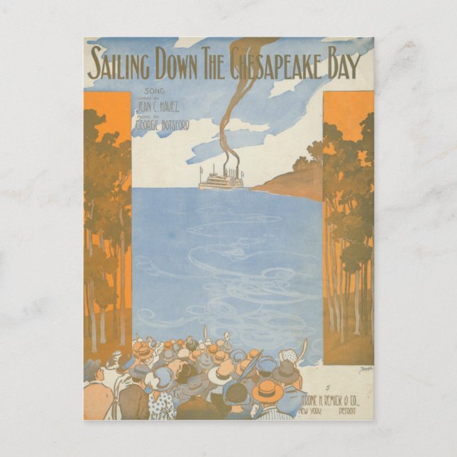 Segling ner i Chesapeake Bay Vykort (Framsida)