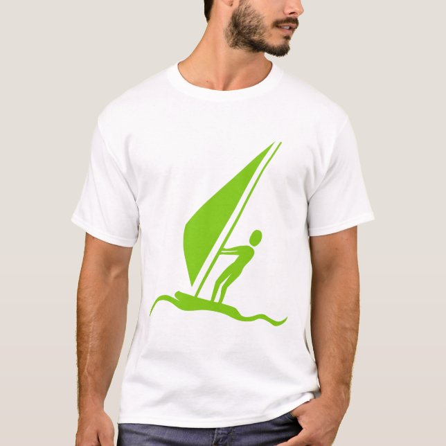 Segling på bräda - Martiansk grön Tee Shirt (Framsida)