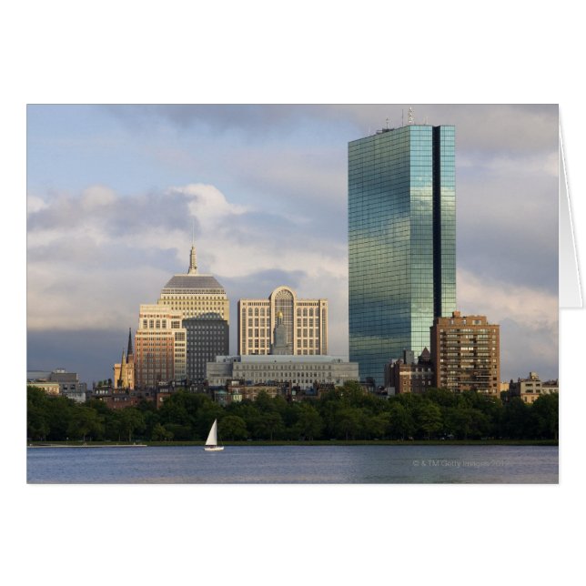 Segling på Charles River i Boston Hälsningskort (Framsidan Horizontal)