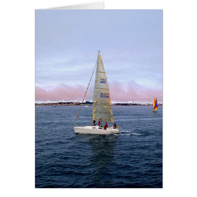 Segling på Guernsey-kort Hälsningskort (Framsidan)