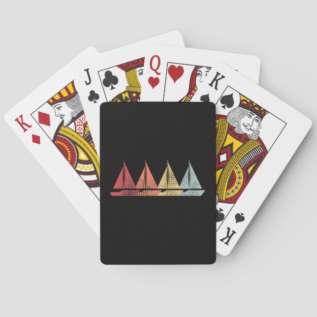 Segling Segelbåt Retro Casinokort (Baksidan)