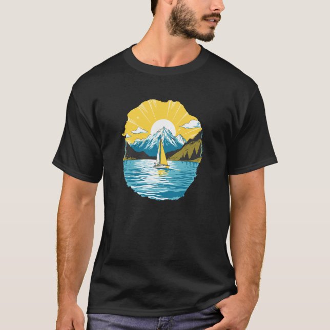Segling segelbåt segelbåt segling  t shirt (Framsida)