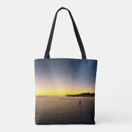 Segling till Horisont Sunset Photography Tote Bag Tygkasse