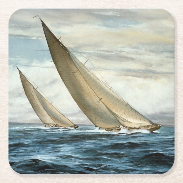 Segling Underlägg Papper Kvadrat (Framsidan)