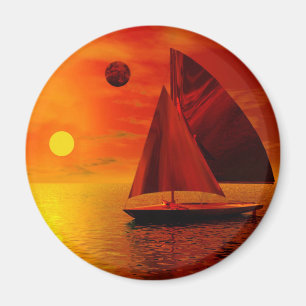 Segling vid solnedgång magnet