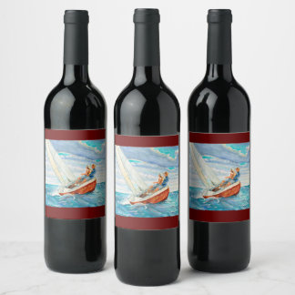 Segling Vin-etikett Vinflaska Etikett