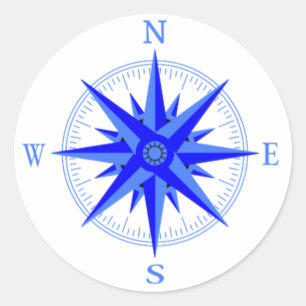 Segling - Vind Ro Compass Nautical Shirt Classic Runt Klistermärke