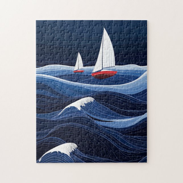 Segling Vinkara-Nautiska Äventyr Pussel (Vertikal)