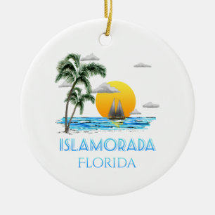 SeglingIslamorada Florida nycklar Julgransprydnad Keramik