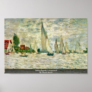 SeglingRegatta i Argenteuil vid Claude Monet Poster