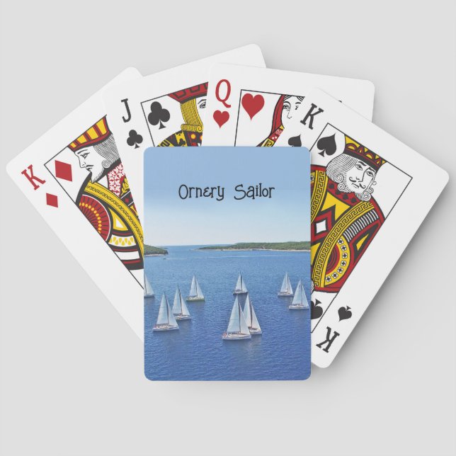 Seglingregatta i en bäddområde anpassa casinokort (Baksidan)