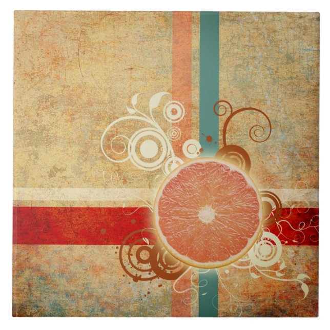 Segment av Citrus-Abstrakt Kakelplatta (Framsidan)
