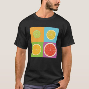 Segment av citrusfrukter av citronkalk, Orange gra T Shirt