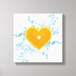 Segment av hjärtformad Orange Canvastryck