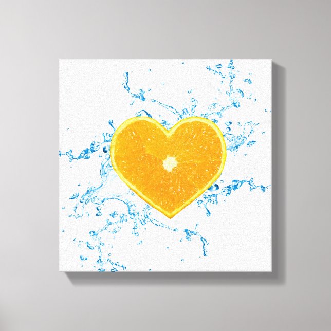 Segment av hjärtformad Orange Canvastryck (Framsida)