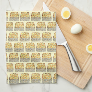 Segment av Kugel Jewish Egg Noodle Casserole Kökshandduk