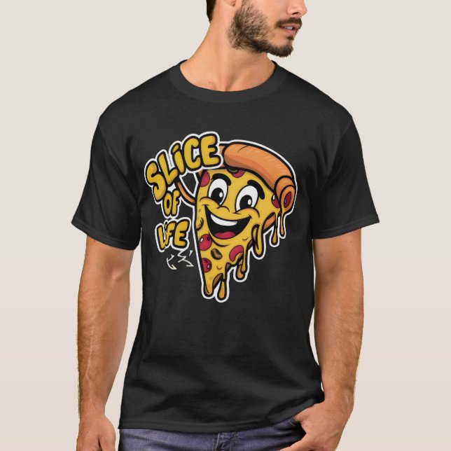 Segment av Life Pizza T Shirt (Framsida)