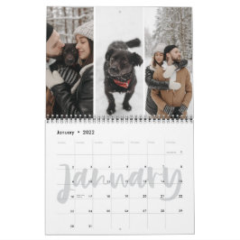 Segment av livskalligrafi - månads fotokollage kalender