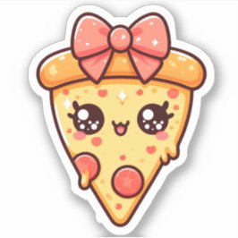Segment av lycka Cute Kawaii Pizza Klistermärken