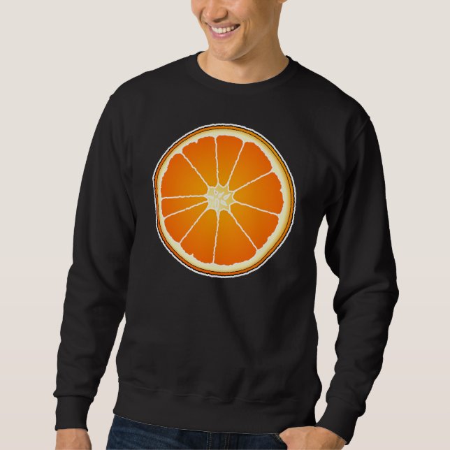 Segment av Orange Svettskjorta Fruit Food Hallowee Lång Ärmad Tröja (Framsida)