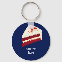 Segment av Red Velvet Cake med ditt namn, färg. Nyckelring