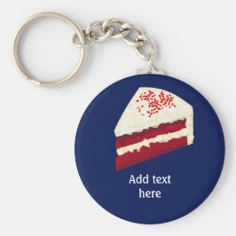 Segment av Red Velvet Cake med ditt namn, färg. Nyckelring