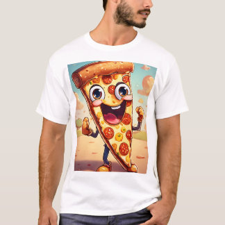 Segment av STIL-animerad-pizza TECKNAD T Shirt