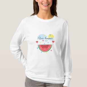 Segment av vattenmelon och texten i kärlek sommar" t shirt