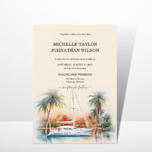 Segment Frakt Destinationsplats Beach Handflatan T Inbjudningar