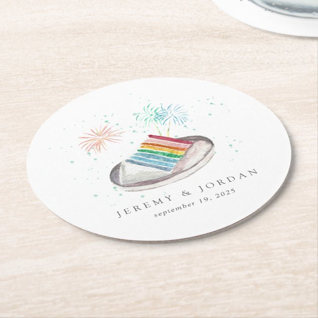 Segment i Kärlek Personlig Par Underlägg Papper Rund (Vinklad)