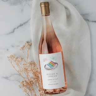 Segment i Kärlek Personlig Par Vinflaska Etikett