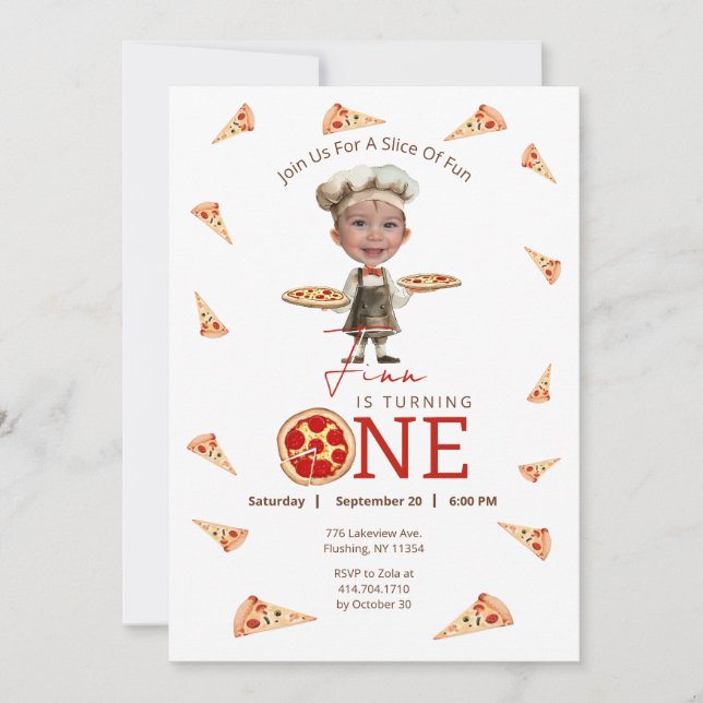 Segment i Roligt 1:a födelsedagsinbjudan till foto Inbjudningar (Framsida)