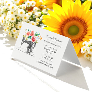 Segment Maskin Blommigt Tailor Crafter Visitkort