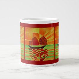 Segment på Grönt Kuba Abstrakt Jumbo Mugg