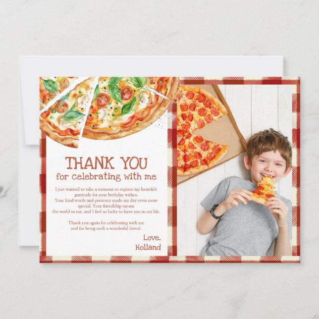 Segment Segce Baby Modern Pizza Birthday Tack C Kort (Framsida)