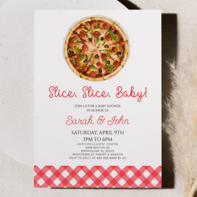 Segment, Segce, Baby! Pizza Baby Shower Inbjudningar (Skapare uppladdad)