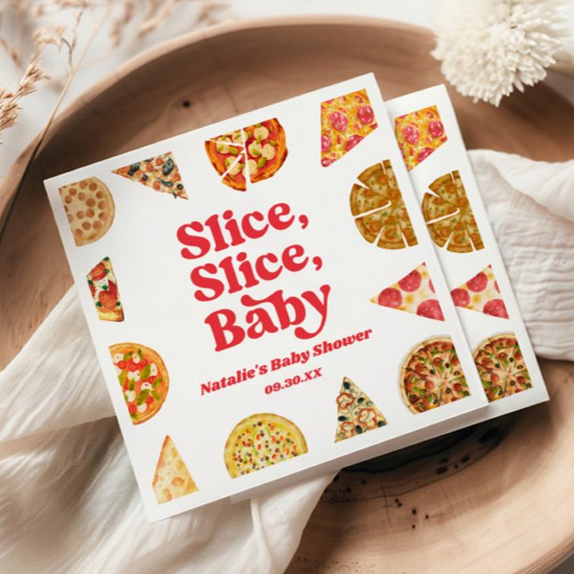 Segment, Segce, Baby! Pizza Baby Shower Pappersservett (Skapare uppladdad)