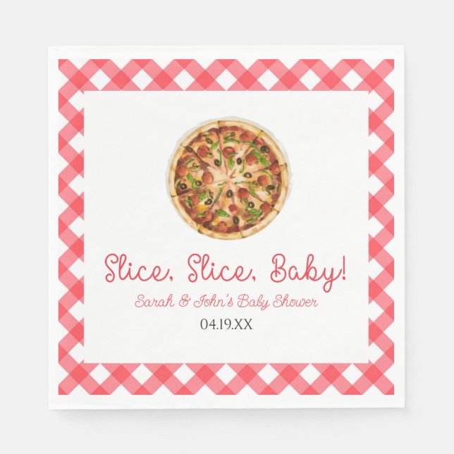 Segment, Segce, Baby! Pizza Baby Shower Pappersservett (Framsidan)