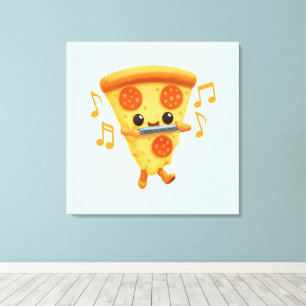 Segment som spelar en Harmonica Cute Canvastryck